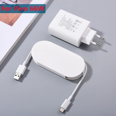 Picture of 66W FLASH CHARGER FOR VIVO IQOO USB Type C Cable Flash Charging Power Adapter For VIVO X90 X70 Pro Neo 7, 7SE White