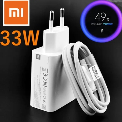 Picture of 33w fast charger Fast Charger 33W Turbo Charge 4.0 Adapter 3A Usb Type C Cable For MI 10 9T 9 A3 Red\\mi Note 8 9 9s 10 Pro redmi 11 K20 K30 Pro Mix3 Max3F1, Mi 5, Mi 6, Mi 8, Mi Max 3, White