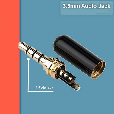 Picture of TE 4 Pole 3.5mm Male Repair Headphone Jack Plug Metal Alloy Audio Soldering 1 Ps 