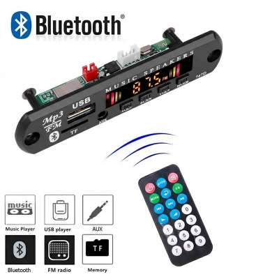 Picture of MP3 Player Bluetooth MP3 FM  Board Audio Player Module USB TF Radio For Car Remote Music Speaker Black