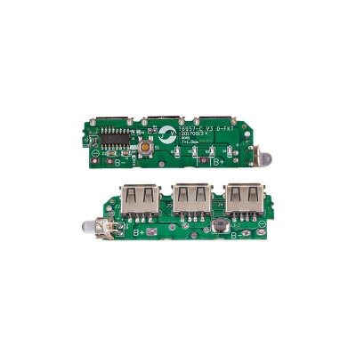 Picture of 5 Volt 2.1A 3 USB Power Bank Battery Charger Module Circuit Board Step Up Boost DIY Multicolor
