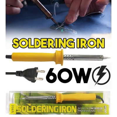 Picture of V-802 Electric Soldering Iron 60W 250V 6A Lightweight Soldering Iron For Hot Iron Welding Electronic Circuit Melt Iron Rework Repair Tool DIY Yellow