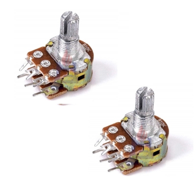 Picture of Rotary potentiometer 10k Ohm linear B10K - 2 pcs 6 Pin Multicolor