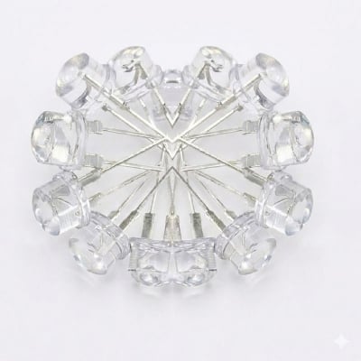 Picture of 50 ps 8mm LED Water Clear Light Emitting Diodes Lamp White