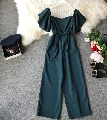 Picture of Western Fashion Ladies Stitched Jumpsuit Charry Georgette style Kurti dress for women - Green