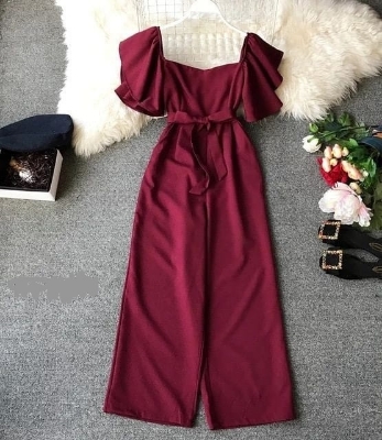 Picture of Western Fashion Ladis Stitched Jumpsuit Charry Georgette style Kurti dress for women - Purple