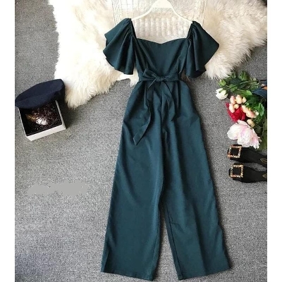 Picture of Western Fashion Ladis Stitched Jumpsuit Charry Georgette style Kurti dress for women - Green