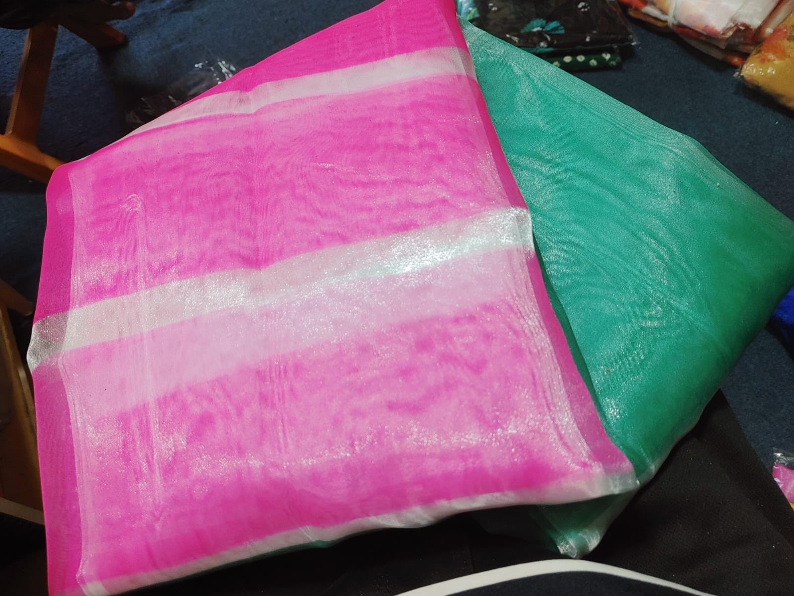 Picture of Organza Digital Printed Saree New Collection Rainbow Color Fashionable Stylish and Comfortable For Women - Rainbow