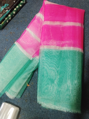 Picture of Organza Digital Printed Saree New Collection Rainbow Color Fashionable Stylish and Comfortable For Women - Rainbow