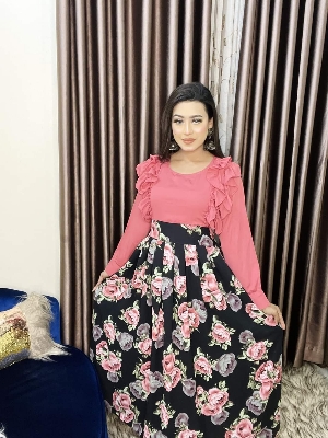 Picture of Western Fashion Pink ColorTarkis gawn Fabric-Hitcut Georgette Ladies Shirt for Girls - Pink