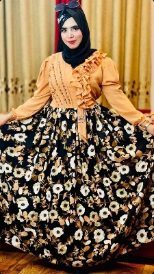 Picture of Special Collection Stiched Gown Dress Cotton Yellow Color Georgette Suits For Women - Yellow