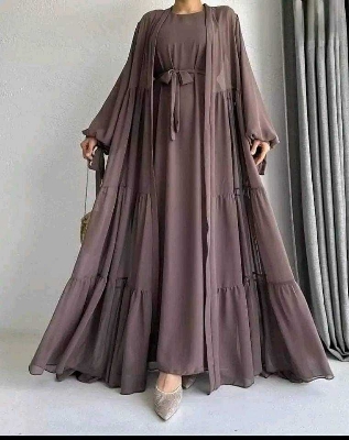 Picture of Exclusive New designed kuchi and Koti Borka Coffee Color Indian Georgette  Perfect Outerwear Choice for Modest Women's - Coffee