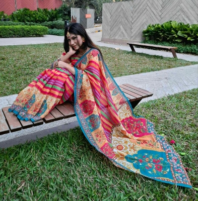 Picture of New Exclusive Design Red Color Chanduri Soft Saree for women - Red