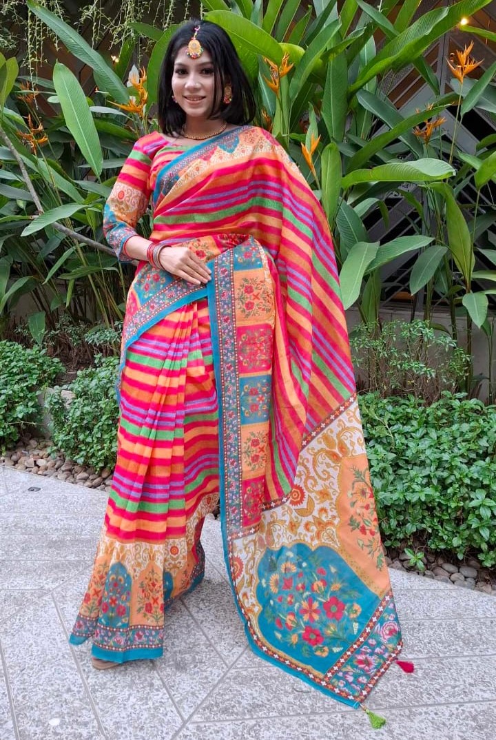 Picture of New Exclusive Design Red Color Chanduri Soft Saree for women - Red