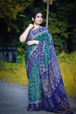 Picture of New Exclusive Design Blue Color Weightless Soft Silk Saree for women - Blue
