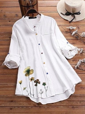 Picture of Ladies Western Fashion White Color Tops Cherry Georgette For women - White