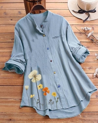 Picture of Ladies Western Fashion Ash Color Tops Cherry Georgette For women - Ash