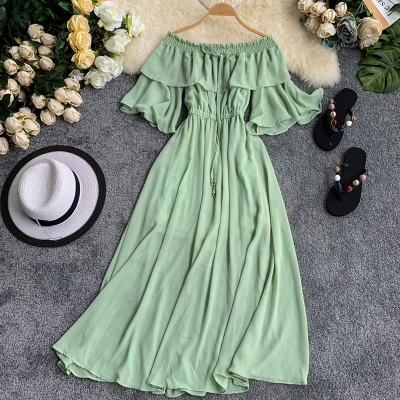 Picture of Readymade Unique  Western Fashion Ladis Gown Cherry Georgette style dress for women - Pest