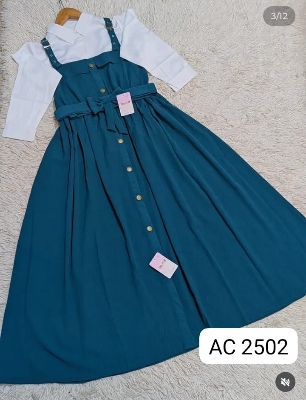 Picture of Readymade Unique  Western Fashion Ladis Rumper Gown garments Georgette style dress for women - Green