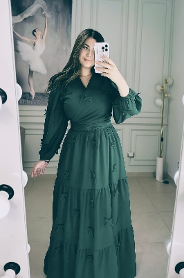 Picture of Western Fashion Ladis Stitched Fancy collection Tops and Skart Fabric Georgette for women - Green