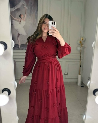 Picture of Western Fashion Ladis Stitched Fancy collection Tops and Skart Fabric Georgette for women - Maroon