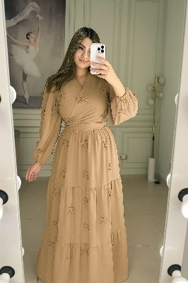 Picture of Western Fashion Ladis Stitched Fancy collection Tops and Skart Fabric Georgette for women - Brown