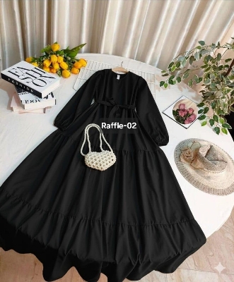 Picture of Readymade Unique  Western Fashion Ladis Long Gown Vangchur Georgette style dress for women - Black