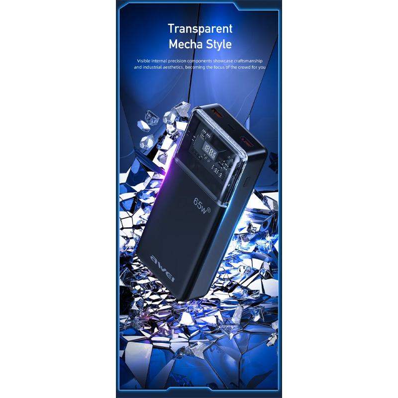 Picture of Awei P109K 30000mAh 65W Fast Charging Powerbank - Black