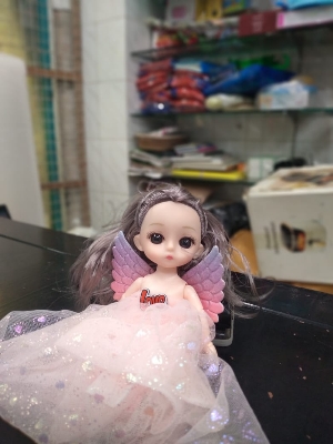 Picture of 16 cm real eye barbie doll.four colour pink purple majada red.
