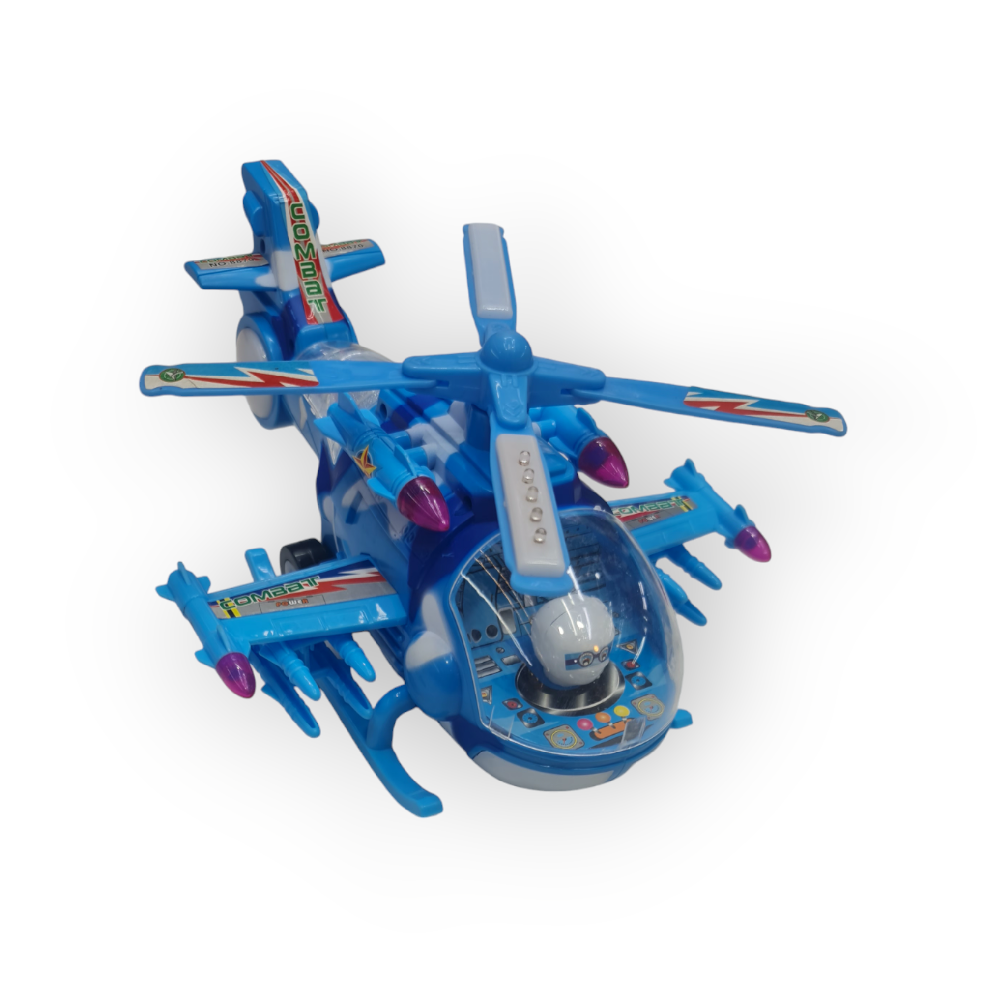Picture of 3D and lighting bettary control with music  helicopter for kids Aseenaa Musical And 3D Led Lights Helicopter Toy For Boys Girls360 Degree Rotation Aeroplan Vehicle Toys For 2-5 Years