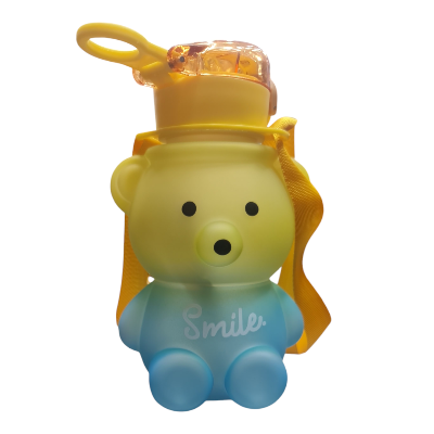 Picture of Cute Cartoon panda Children Straw Bottle Portable Leakproof Antichoking Water Cup 600ml Large Capacity Baby Infant Learning Training Drinking Bottle School flag.