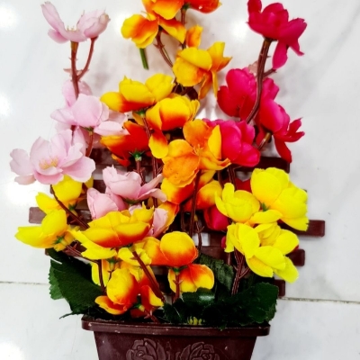 Picture of Flower tob with vaseFlower Vase with Artificial Flower for Tabletop Living RoomOutdoor for Gift & Decoration