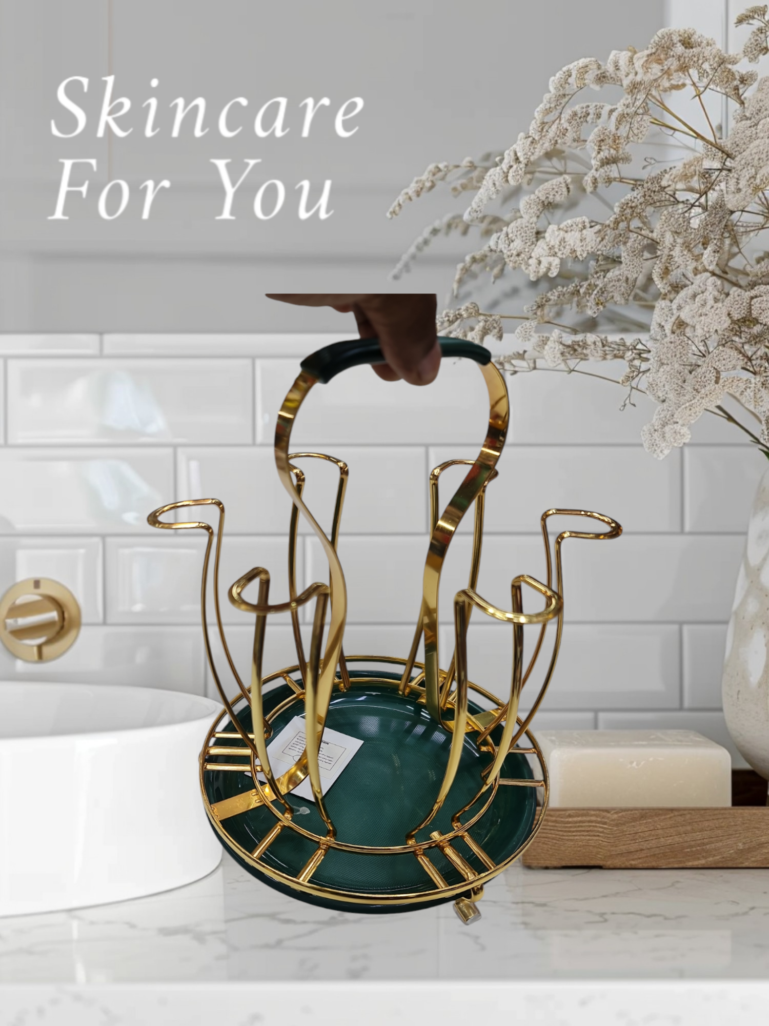 Picture of Glass Stand Excellent Quality Dining Table Glass Stand - White And Silver- Elevate Your Dining Experience With This Stylish And Functional Stand