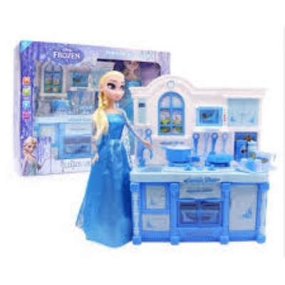 Picture of Hapi Baby Household Kitchen Play Set for girls with a beautiful pink doll with light and music