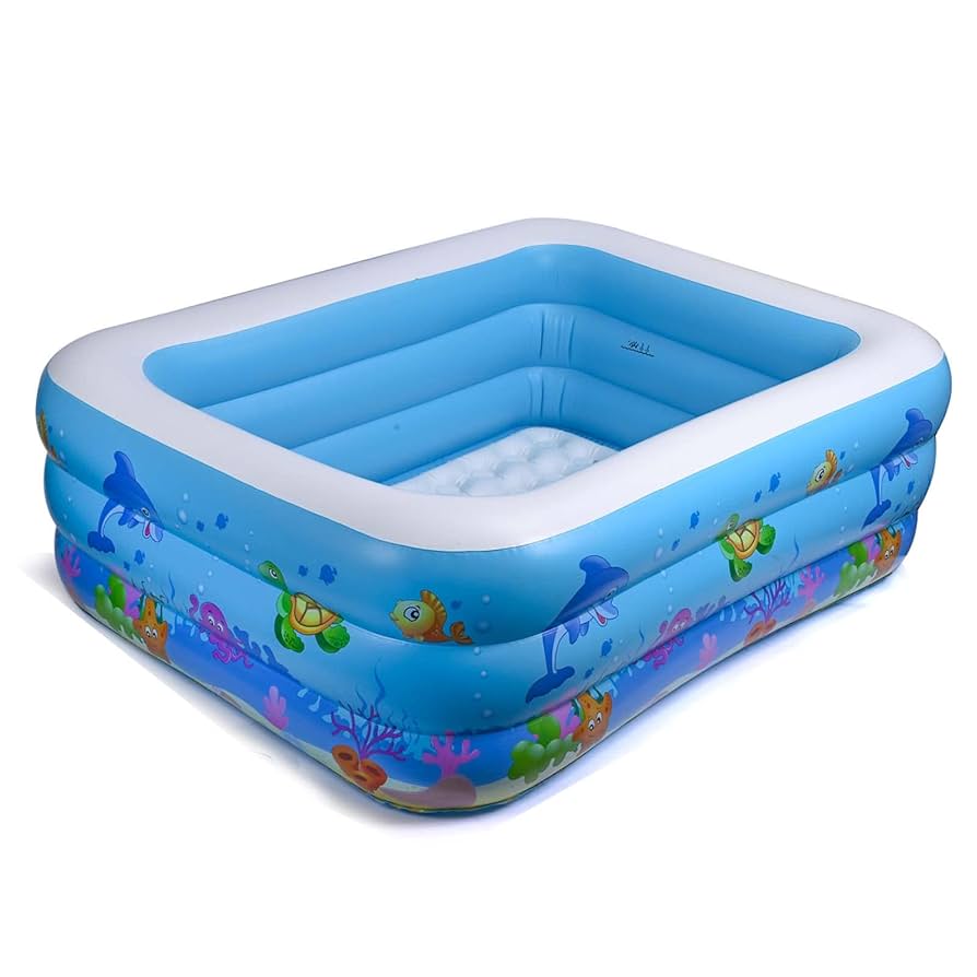 Picture of Kids Baby Children lInflatable Swimming Pool Bath Tub ....Enjoy Quality Family Time with Inflatable Paddling Bathtub - Safe and Fun for Kids : Length-130Cm