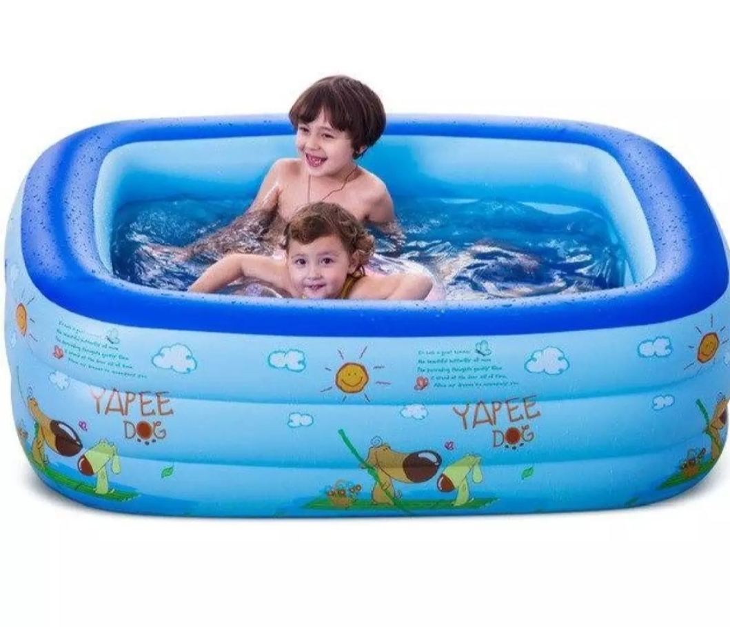 Picture of Kids Baby Children lInflatable Swimming Pool Bath Tub Portable Outdoor Summer Water Fun Play Toy ( 120cm 4.5 Feet /3 Feet)