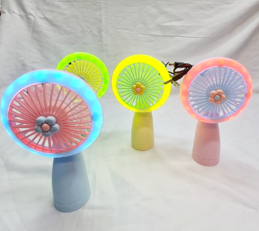 Picture of NEW Portable mini rechargeable travel fan for indoor and outdoor use Premium Quality - Rechargeable Folding Fan With LED Light- Signifying Quality