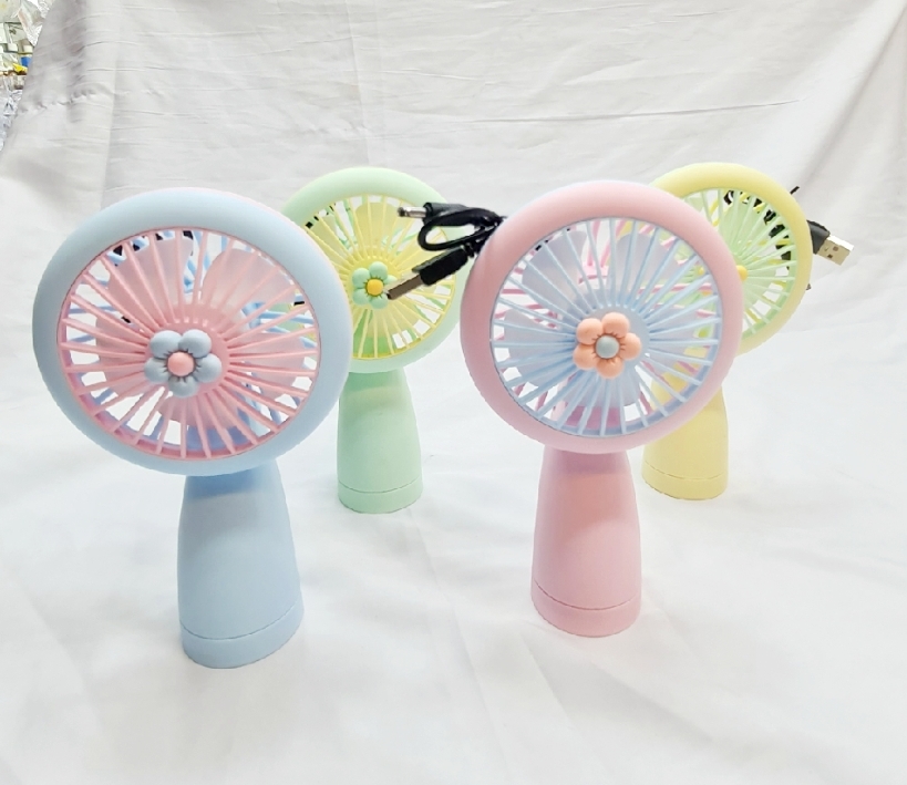 Picture of NEW Portable mini rechargeable travel fan for indoor and outdoor use Premium Quality - Rechargeable Folding Fan With LED Light- Signifying Quality