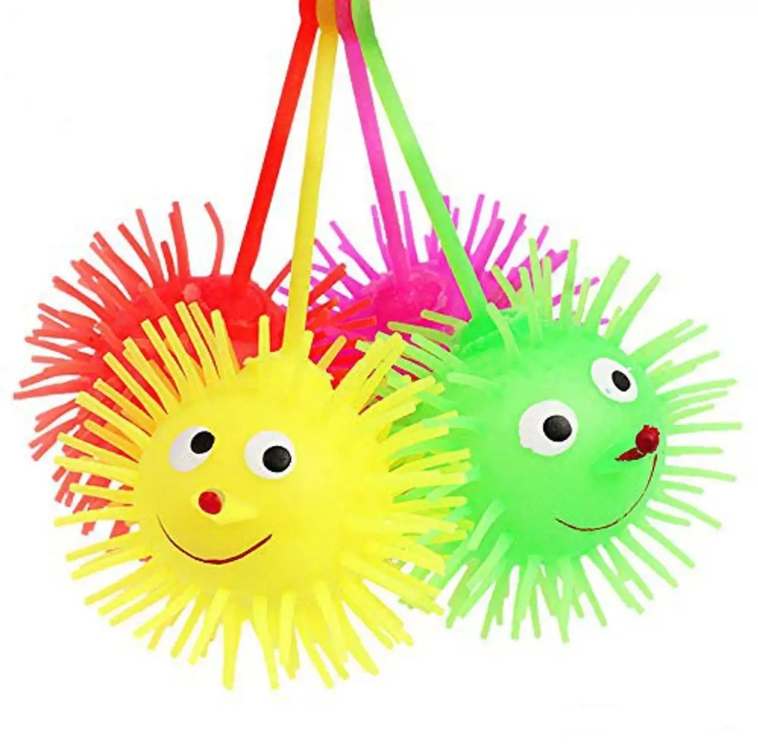 Picture of Plastic Toy with Light  Pink Lighting Puffer Soft Ball Rubber Soft Octopus Balls big size