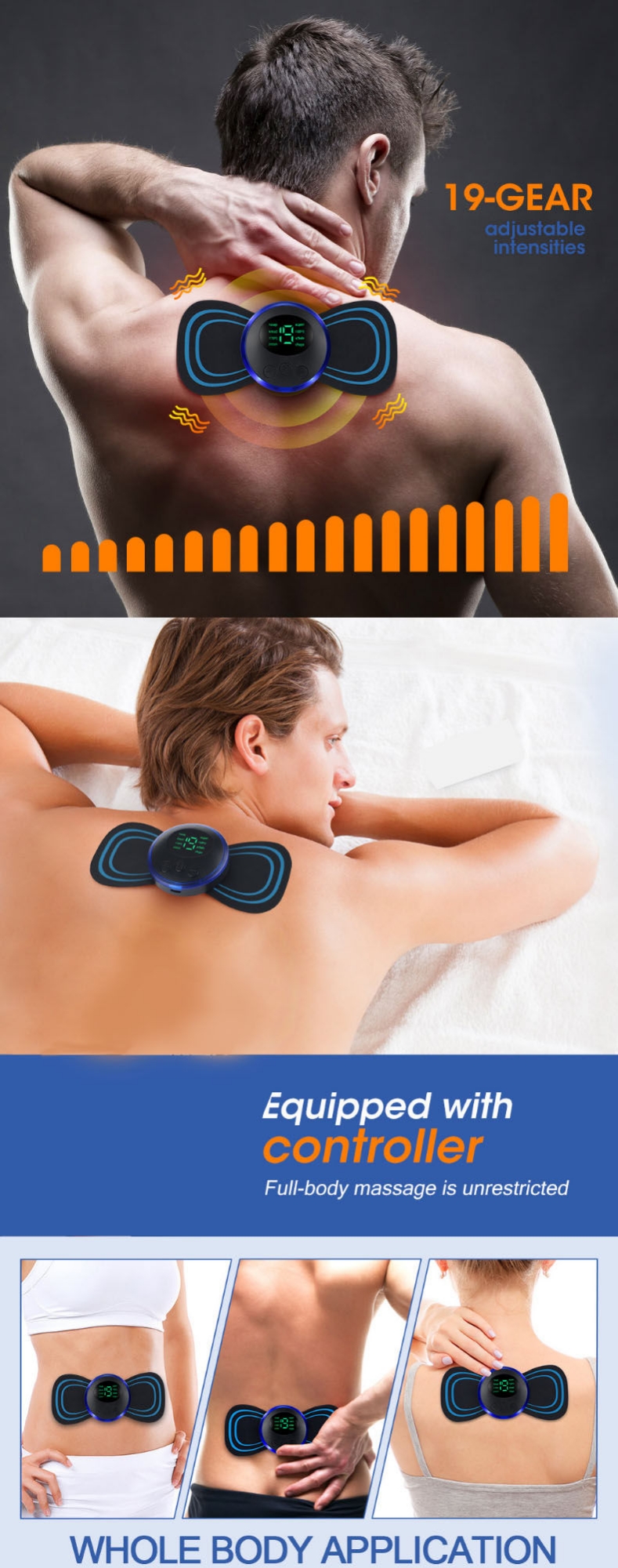 Picture of Massage Sticker for Neck and Lower Back | MNK SHOP (Black)
