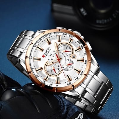 Picture of CURREN 8363 Original Watch for Men – Full Silver