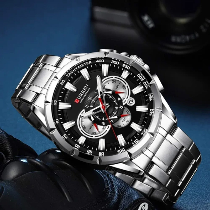 Picture of CURREN 8363 Original Watch for Men – Silver Black