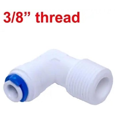 Picture of Water Purifier RO Pump 1/4 Male Elbow Connector 1/4-3/8 Thread for RO Water Filter Purifiers 1/4 Tube (White, Standard Size) -2 Pieces - Water Jar - White