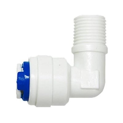 Picture of Water Purifier Housing Elbow ( 6mm to 10mm ) 1/4" Male Thread 3/8" Push Type  for all Water Purifier (Price for 2Pcs) - White