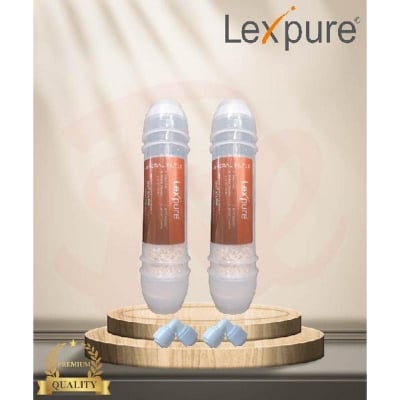 Picture of Lexpure Mineral Classic Inline Filter Cartridge 10 Inch ABS Plastic with 2 Pices Elbow - Off White