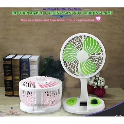 Picture of Rechargeable Student Portable Small Electric Folding Fan Solar Fan DC Fan Electrc Cooling Fan Pedestal Fan