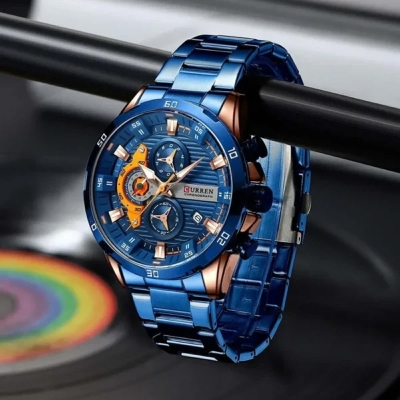 Picture of Curren 8402 Original Watch for Men – Rose Gold Blue