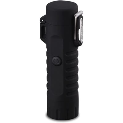 Picture of Waterproof Lighter, USB Plasma Lighter, Rechargeable Electric Lighter with Flashlight, Flameless Lighter, Windproof Arc Lighter, For Outdoor Camping Hiking (Black) - Black