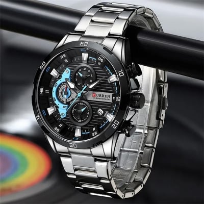 Picture of Curren 8402 Original Watch for Men – Silver Black