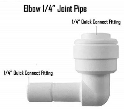 Picture of Quick Connectors Fittings RO Water Filters Elbow 1/4" Joint Pipe (Price for 2pcs,) - Water Jar - White